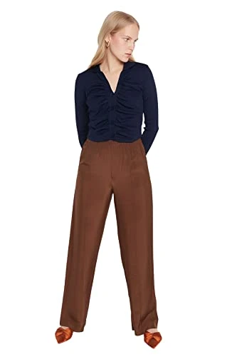 Women Fitted Basic V Neck Knitwear Cardigan Navy Blue