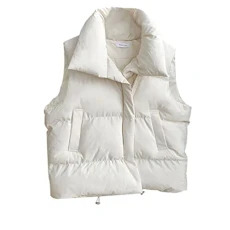 Women Gilet Jacket Quilted Zip Up Vest Waistcoat Padded Winter Bodywarmer Coat Stand Collar Lightwei