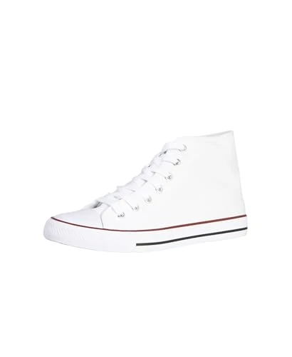 Women Girls Canvas Classic High Top Trainers Basketball Sneakers Casual Fashion Shoes White