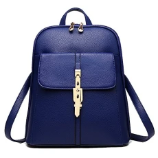 Women Girls Ladies Backpack Casual Shoulder Bag Rucksack PU Leather Travel Bag Sappblue