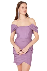 Women Glam Mini The wrap Fitted Woven Dress Purple Women Glam Mini The wrap Fitted Woven Dress Purple