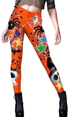 Women Halloween Leggings Stretchy Digital Print Leggings Funny Yoga Tight Pants, Orange-3, M Women Halloween Leggings Stretchy Digital Print Leggings Funny Yoga Tight Pants, Orange-3, M