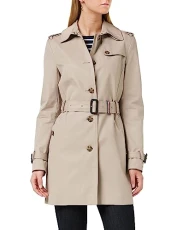 Women Heritage Single Breasted Trench Jacket for In-Between Weather, Beige (Medium Taupe), L