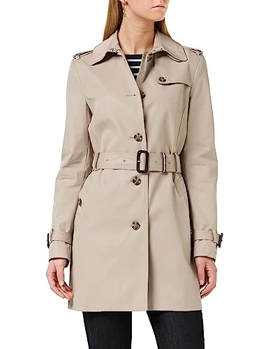 Women Heritage Single Breasted Trench Jacket for In-Between Weather, Beige (Medium Taupe), M