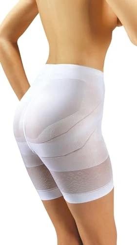 Women High Waist Shapewear 1/3 Pack Tummy Control Thigh Slimmer Shorts 4 White