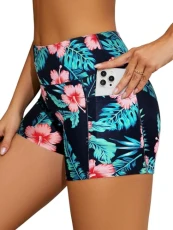 Women High Waisted Swim Shorts Modest Tankini Swimsuits Bottom Tummy Control Board Beach Shorts M,Pr