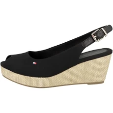 Women Iconic Elba Sling Back Wedge Espadrilles, Black (Black), 38 EU