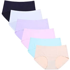 Women Invisible Seamless Briefs Underwear Comfort Hipster Panties 6 Pack