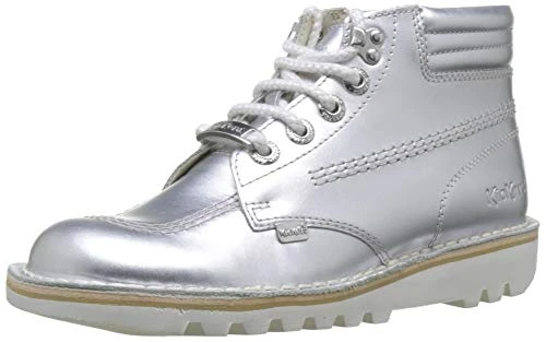 Women Kick Throwback Ankle Boots, Silver, 6.5 UK