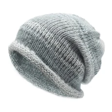 Women Knit Slouchy Beanie Hats Soft Winter Stretch Skull Cap(Gradient Gray)