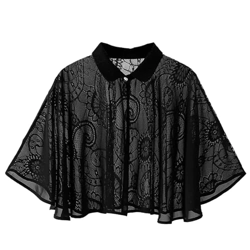 Women Lace Bolero Wedding Shawl Shrug Wrap Bridal Dress Cape Jacket Evening Dress Cardigan Black B O