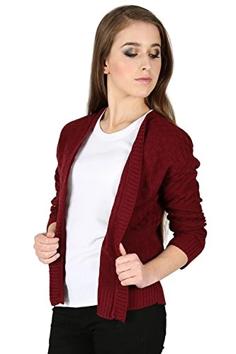 Women Ladies Checker Board Knit Long Sleeve Open Front Shrug Bolero Cardigan Top Plus Size (UK 20/22