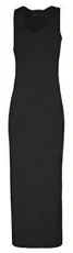 Women Ladies Jersey Long Summer Vest Racer Muscle Back Maxi Dress Plus Size 8 (M/L (12 ), Black)