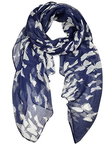 Women Ladies Long Scarf Wrap Shawl Fashion Butterfly Bird Print Lightweight for Autum Spring