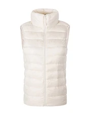 Women Ladies Ultralight Down Vest Sleeveless Jacket Gilet Body Warmer Coat White 3XL