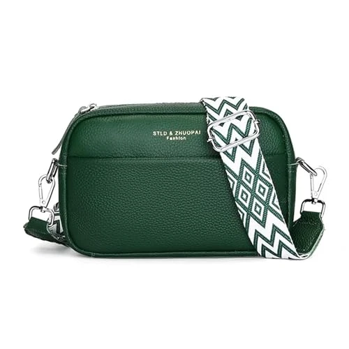 Women Leather Shoulder Bag with Strap Underarm Bag Multipurpose Waterproof Handbag for Travel Outdoor Dating Shopping Working, Green