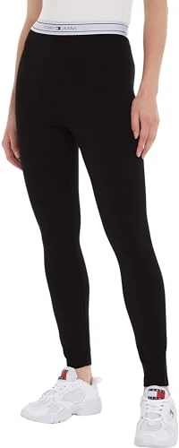 Women Leggings Logo Taping Sport, Black (Black), XS