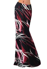 Women Long Printed Skirt Full Length Elastic Pleated Maxi Skirts XL 2