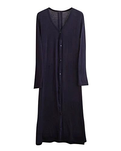 Women Long Sleeves Open Front Long Lightweight Modal V Neck Cardigan Sunscreen Outwear Oversized Navy One size