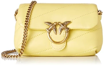 Women Love Micro Puff C Sheep Nappa Bag, H45q_Aqueous Yellow-Antique Gold, 14 Women Love Micro Puff C Sheep Nappa Bag, H45q_Aqueous Yellow-Antique Gold, 14