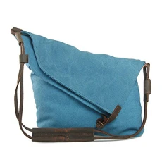 Women Men Canvas Retro Literary College Style Shoulder Messenger Bag Unisex Cross Body Bags Handbag (Blue)