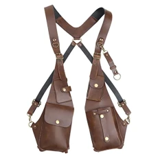 Women Mens Anti-Theft Underarm Shoulder Bag Hidden Strap Wallet Shoulder Utility Pouch Outdoor Travel Bag Type B Light Brown One Size