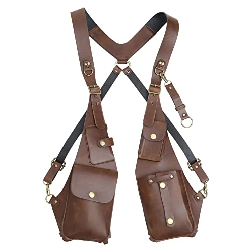 Women Mens Anti-Theft Underarm Shoulder Bag Hidden Strap Wallet Shoulder Utility Pouch Outdoor Travel Bag Type B Light Brown One Size