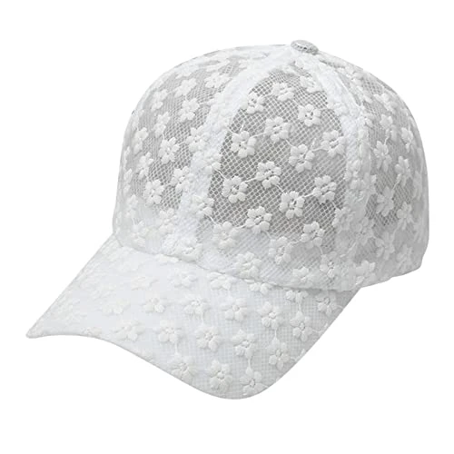 Women Mesh Floral Breathable Korean Version Lace Cap Fashion Casual Hollow Flower Baseball Cap Sun S