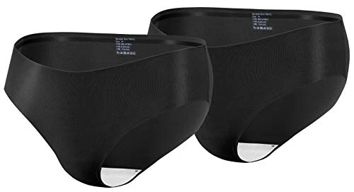 Women Microfiber Briefs Invisible Panties Seamless Laser Cut 2 Pack S Black