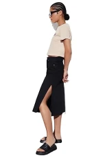 Women Midi A-line A-line Denim Skirt