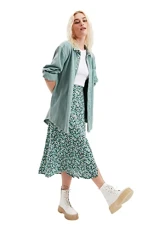 Women Midi A-line A-line Woven Skirt Grün