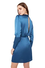 Women Mini The wrap Regular fit Woven Dress Royal Blue Women Mini The wrap Regular fit Woven Dress Royal Blue