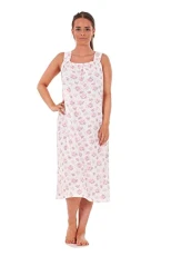 Women Nightwear Rose Heart Print 100% Cotton Sleeveless Long Nightdress M to 3XL