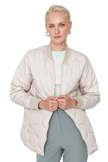 Women Oversize Bomber jackets Crew neck Woven Jacket