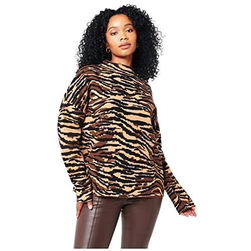 Women Oversize Jumper Womens Zebra Jaquard S(8-10)