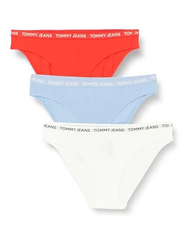 Women Pack of 3 Briefs Classic Bikini Underwear, Multicolor (Hot Heat/White/Mod Blu), M