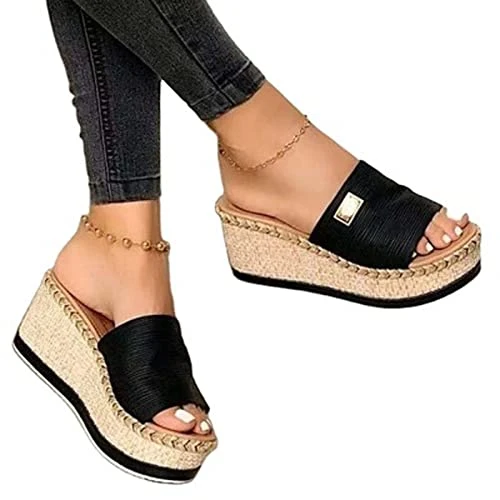 Women Platform Sandals, Wedge Sandal, Summer Large Size Open Toe Fashion Retro Non-slip Comfy