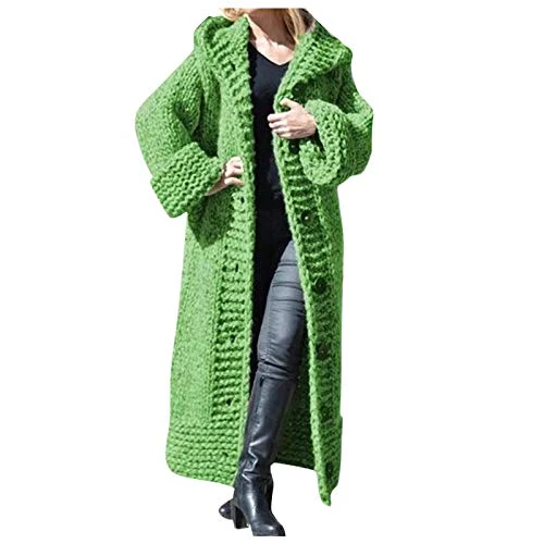 Women Plus Size Ribbed Knit Long Cardigan Casual Solid Button Long Sleeve Cardigan Coat