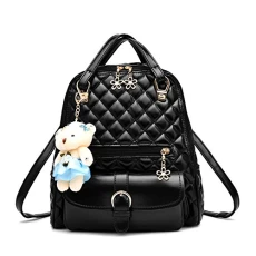 Women PU Leather Shoulder Bags Lightweight Waterproof Casual Travel School Backpack with Multipurpose Daypack for Teenager Ladies Black Women PU Leather Shoulder Bags Lightweight Waterproof Casual Travel School Backpack with Multipurpose Daypack for Teenager Ladies Black