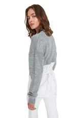 Women Regular Basic V Neck Knitwear Cardigan Gray Women Regular Basic V Neck Knitwear Cardigan Gray