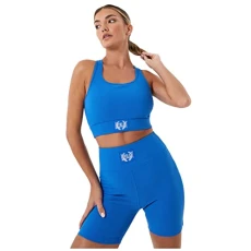 Women Ribbed Sports Bra Blue 10 (S) Women Ribbed Sports Bra Blue 10 (S)