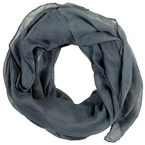 Women scarves plain lightweight all seasons shawl (Charcoal grey)