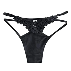 Women Sexy Lace Hollow Out Embroidered Mesh Sheer Panties Hollow Out Low Waist Plus Size Underwear Panties Ruffled Panties Women