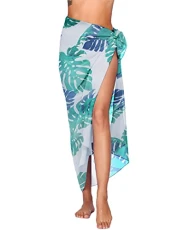 Women Sexy Sarong Summer Beach Wrap Skirts Bikini Cover Up Dress, Leaf Pattern Women Sexy Sarong Summer Beach Wrap Skirts Bikini Cover Up Dress, Leaf Pattern