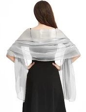 Women Shawls and Wraps Lightweight Soft Fashion Scarf Shawls for Bridal Bridesmaid Wedding Evening Party Prom Formal Ball, Grey, One Size Women Shawls and Wraps Lightweight Soft Fashion Scarf Shawls for Bridal Bridesmaid Wedding Evening Party Prom Formal Ball, Grey, One Size