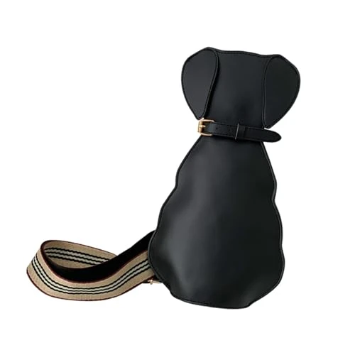 Women Shoulder Bag Cute Versatile Dog Shaped Bag for Summer Work Hiking Shopping, Black