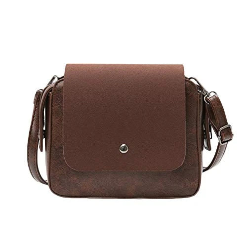 Women Shoulder Bag Tote Messenger Mini Pu Leather Crossbody Handbag Brown