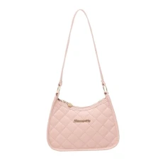 Women Shoulder Bag Tote Small Elegant PU Leather with Zipper Trendy Hobo Under The Arm Purse for Travel Street Vacation Party, Pink Women Shoulder Bag Tote Small Elegant PU Leather with Zipper Trendy Hobo Under The Arm Purse for Travel Street Vacation Party, Pink
