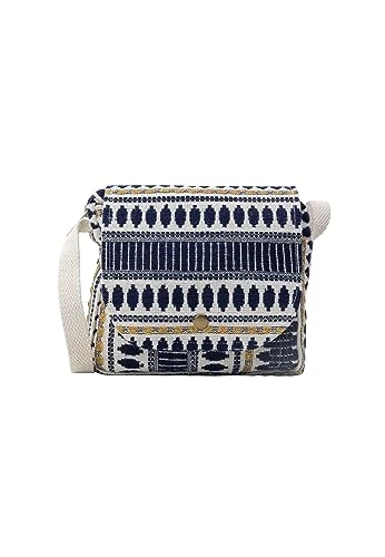 Women Shoulder Bag, Wool White Blue, OneSize