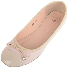 Women Slip On Lightweight Smart Casual Formal Ballerina Style Pumps Dolly Shoes - Taupe - UK 5 / EU 